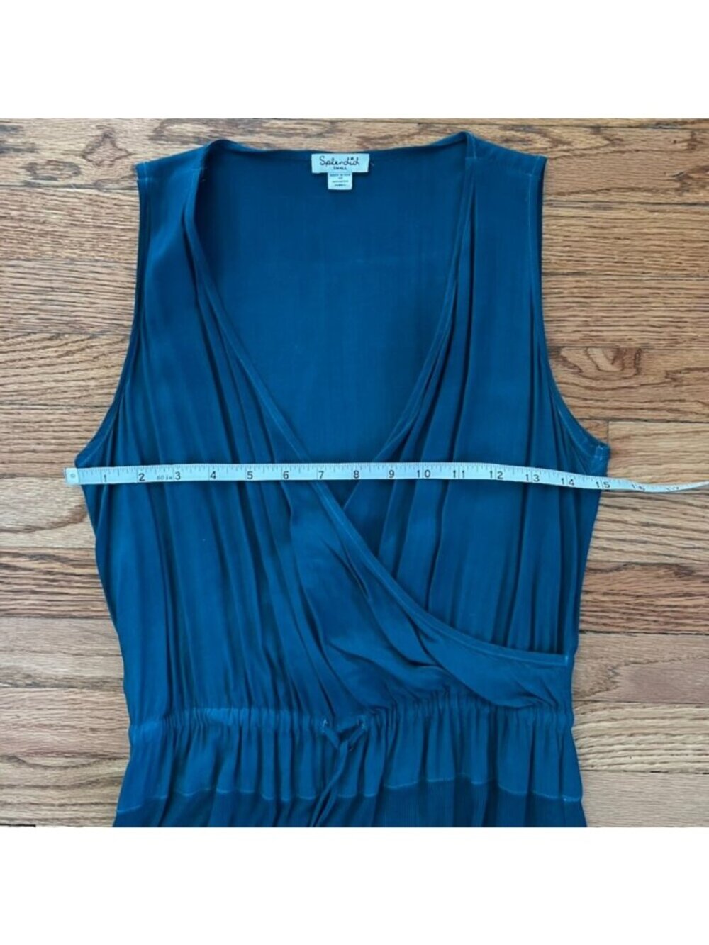 Splendid Teal Maxi Dress S Grecian Draped Goddess Resort Evening Wedding Guest - Picture 6 of 7